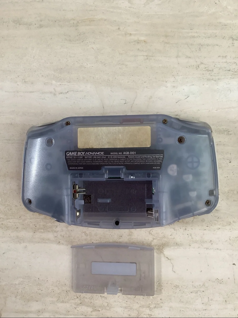 Nintendo Gameboy Advance Console Clear Glacier Handheld Game Boy GBA Purple